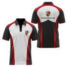 New  Porssche Motorsport Polo Shirt Racing Team White Black Red Men s Sportswear