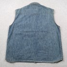 Wrangler Mens Blue Denim Western Vest Pearl Snap Button Front Sleeveless Xl