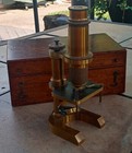 R  Wasserlein  German Berlin 1870 s Brass  Microscope In Original Wooden Case