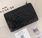 Coach Medium Corner Zip Wallet In Signature Leather Black Cv414 Outlet New