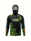 Mens Fishing Hoodie Long Sleeve Upf 50  Quick Dry Breathable Sun Shirt Face Mask