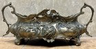 Nice  Antique French Art Nouveau Jardini  re Floral Rococo Revival Brass Planter
