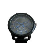 Men   s Analog Chronograph Wristwatch Black Metal Bracelet Gray blue Dial
