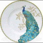 16pc Set Peacock Garden Porcelain 222 Fifth 4 Dinner Salad Plates 4 Bowls 4 Mugs