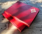 X2 1970s Red Vintage Stamp Stockbook Album A5 32 Black Page 