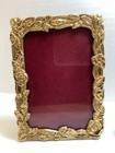 2 Vintage Solid Brass Victorian Style Ornate Small Picture Frames 5 5      6   