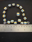 20 Vintage Indian Glass Trade Beads -  b1523  Fancy Chevron 10mm Lot