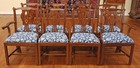 Set Of 8 Henkel Harris 101 Solid Mahogany Chippendale Style Dining Chairs