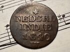 Netherlands East Indies 1 Cent 1840-w Km290 Cu Error  Brockage - Terrific   Rare