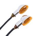 Motorcycle Indicator Universal Silver Bulb Orange Halogen Turn Signal Light 1 Pair