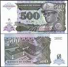Zaire 500 Nouveaux Zaires 1994  Aunc  5 Pcs Lot  Pick-63  Prefix Xa