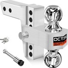 2  Receiver Adjustable Towing Hitch Dual Ball Mount 6  Drop Trailer 12500 Lb