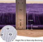 Fluffy Runner Rug For Bedroom Living Room  2x6 Feet Dark Purple Shag Area Rugs 