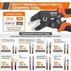 Noxtren 5-in-1 Wire Crimping Tool  Awg 28   16 Ratcheting Pin Orange  Black 