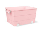 Large Pink Rolling Toy Storage Basket With Handles
