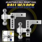 2  Receiver 6  Drop rise Adjustable Tow Hitch Dual Ball Mount Trailer 18500 Lbs