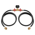 5ft Propane Splitter Hose 2 Way W shut Off Valve  Propane Hose Adapter For Qcc1