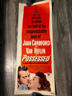 Possessed Rare Original 1947 Us 14 36 Insert Poster Joan Crawford Heflin