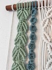 Handmade Macrame Wall Hanging Sage Blue Beige On Cedar Dowel Boho