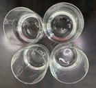 Set Of 4 Clear Glass Rocks Glasses Heavy Base Double Old Fashioned 4  Blown