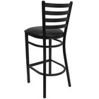 Hercules Series 30 In  Black Ladder Back Swivel Cushioned Metal Bar Stool