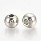 1000pcs Round 304 Stainless Steel Smooth Spacer Beads Craft Jewelry Making 3-8mm