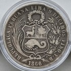 1866 Peru Un Sol Silver Coin
