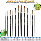 12pcs Artist Paint Brushes Set Professional Brush Wooden Oil Acrylic Watercolour