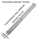 Youoklight Stainless Steel Ruler 2-pack  12 Inch   30 Cm Metal Silver