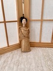 Antique Pin Cushion Asian Lady Silk Wrapped 6 50 h Beautiful Lady