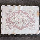 Vintage Lace Overlay Floral Bow Placemats Set Of 6 Pink cream