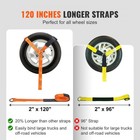 Heavy Duty Car Tie Down Straps With Chain Anchors 2x120 Inch 5865 Lbs Capacity