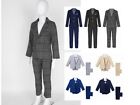 Gentleman Outfits 3pcs Boy T Shirt Kids Long Pants Blazer Coat Pants Bowtie Set