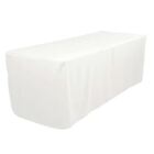 5  Ft  Fitted Polyester Table Cover Wedding Trade Show Booth Dj Tablecloth White
