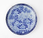 Japanese Arita Blue   White Porcelain Charger Cherry Blossoms   Flowers 16  Diam