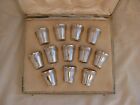 Antique french Boxed Sterling Silver Liquor Tumblers set Of 12 early Xx Century 