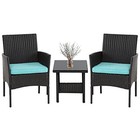  3 Piece Outdoor Furniture Set Patio Wicker Chairs Furniture Bistro 