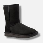 Ugg Women s Black Suede Classic Short Ii Embroidery Boots Shoes Size 6