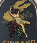 Asti Cinzano By Leonetto Cappiello 3d Resin Relief   - Bar Wine Grape Sign