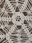 Vtg Handmade Crocheted Coverlet Bed Spread Ecru Star Flower Cottage Tablecloth