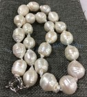 Rare Huge 15x20mm White South Sea Baroque Keshi Pearl Necklace 14-36 