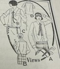 Antique Sewing Pattern Collegiate Sportswear Button Front Blouse Misses Complete