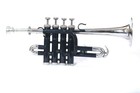 Professional Piccolo Trumpet Bb a Black   Silver Brass Horn With Case