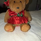 Brown Plush Teddy Bear Stuffed Animal - Black Eyes  Dress   Bow  2020