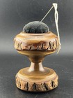Vintage Catskill Mts  Ny Souvenir Wood Bark Edge Pin Cushion Sewing