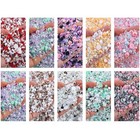Mixed Size 3 4 5 6 8mm 1000pcs Flat Back Ab Pearls Half Round Imitation Pearl   