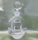 Vtg Heavy Crystal Perfume Bottle Ground Stopper Vanity Decanter Style Unmarked