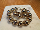 Vintage Gold Ball Bracelet Earrings Set Gold Tone