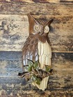 Vintage Sexton Owl Plaques 1969 Cast Aluminum Wall Hanging 10 5 h