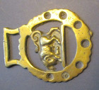 Vtg  British  Brass Horse Equestrian Bridle Medallion-bull